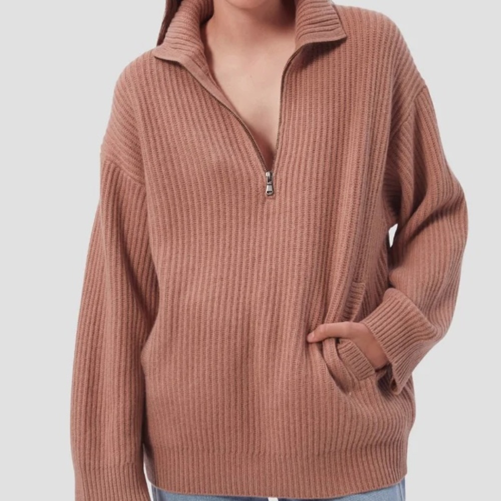 Equipment Bowee Cashmere Blend Half Zip Oversize Pullover Sweater